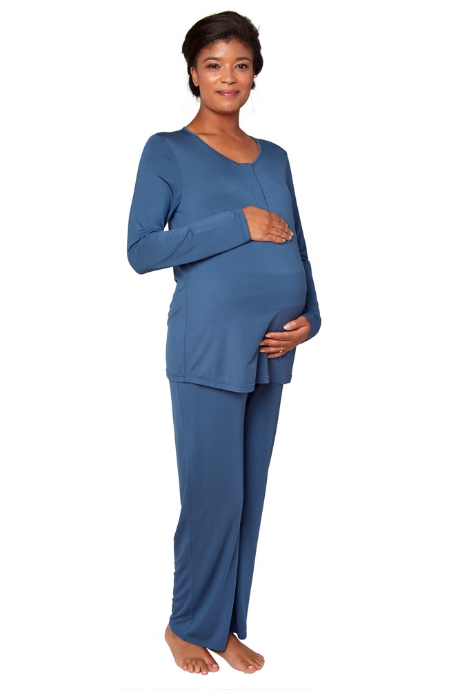 Magnetic Me™ Modal Woman's Magnetic Maternity & Nursing 2 pc. PJ Set in  River by Magnetic Me by Magnificent Baby