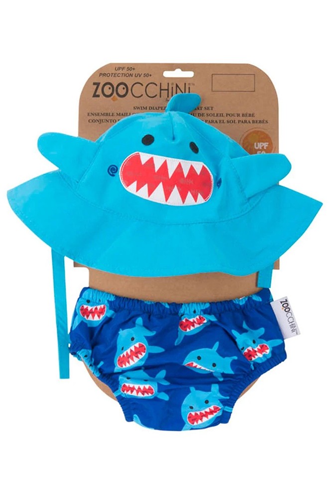 ZOOCCHINI- Swim Diaper & Sun Hat Set with UPF50+ (Sherman the Shark)