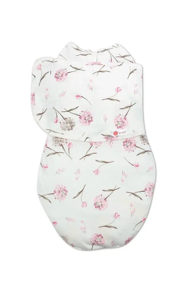 Embe 2-Way Starter Swaddle (0-3 Months) (Pink Clustered Flowers)