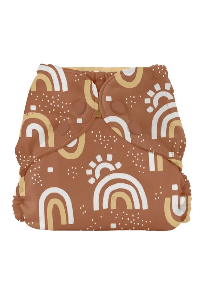 Flats or Fitteds Reusable Waterproof Layer Over Prefolds Esembly Cloth Diaper Outer Diaper Cover & Swim Diaper Size 2 Persimmon 18-35lbs Blowout-proof and Breathable with Snap Closure 