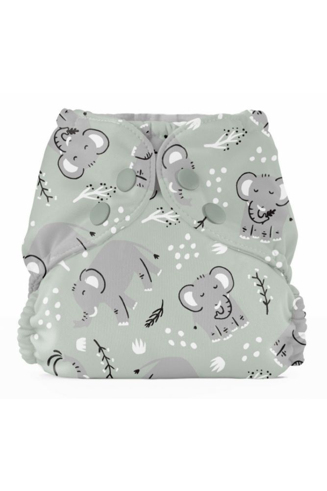 Esembly Outer Cloth Diaper Cover (Winter Water Factory Elephants)
