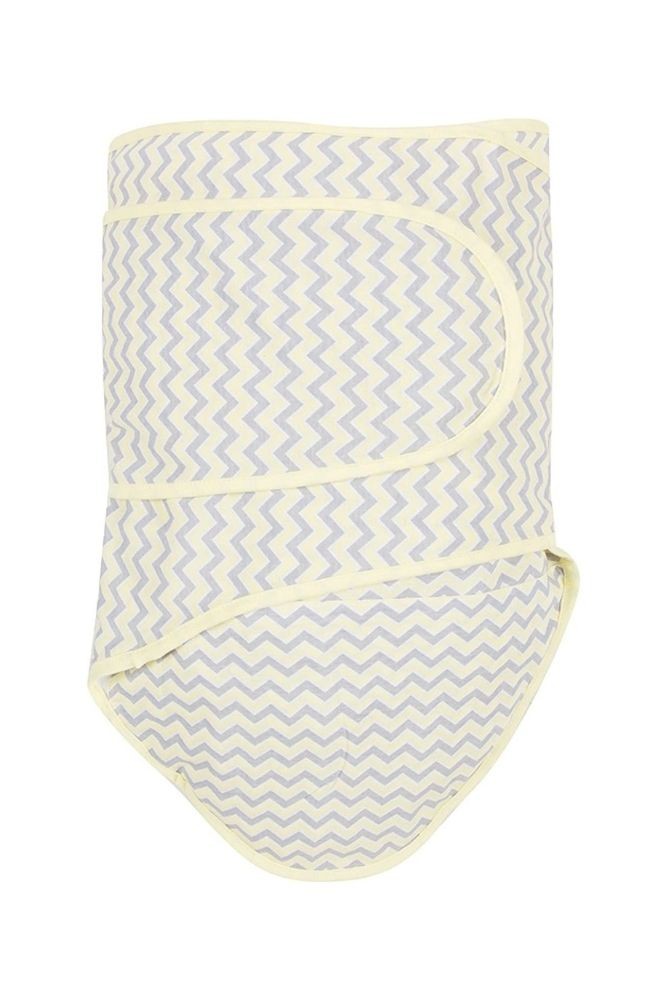 The Original Miracle Blanket Newborn Baby Swaddle (Chevrons with Yellow Trim)