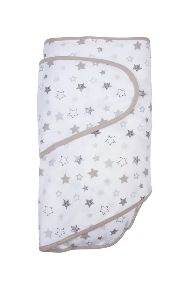 The Original Miracle Blanket Newborn Baby Swaddle (Grey Stars)
