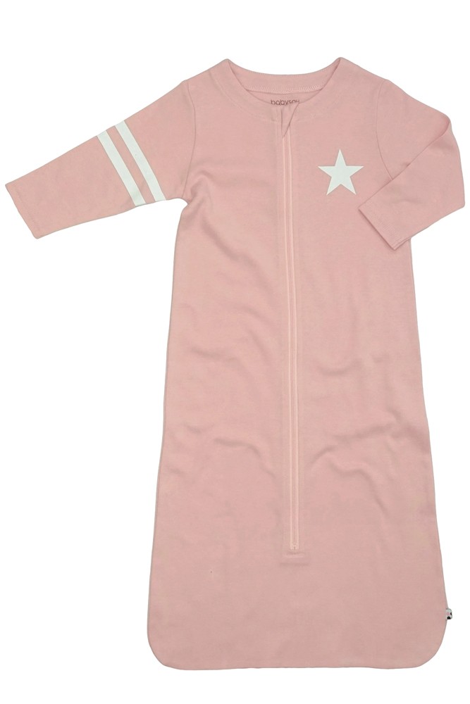 Babysoy Organic Long Sleeve Baby Sleep Sack (All Star Peony)