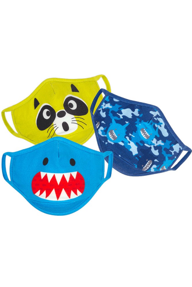 ZOOCCHINI- Organic Kids Reusable Masks- 3 pk (Shark)