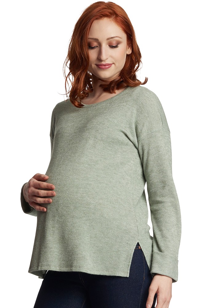 Andria Maternity & Nursing Sweater (Moss)