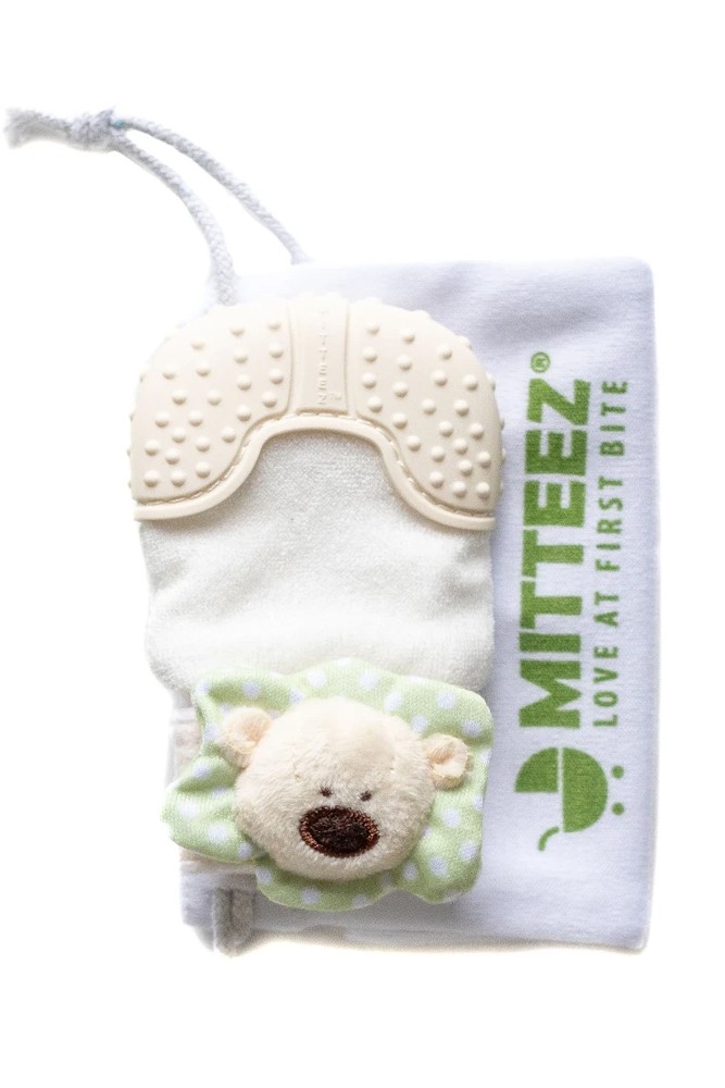 Mittez Organic Teething Mitten - Pea Bear Mitty (Baby Green)