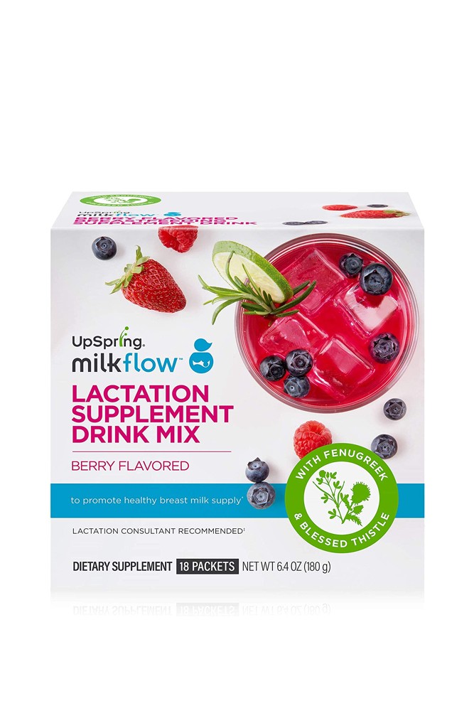 UpSpring Milkflow Fenugreek & Blessed Thistle Drink Mix - Berry 18 Pack