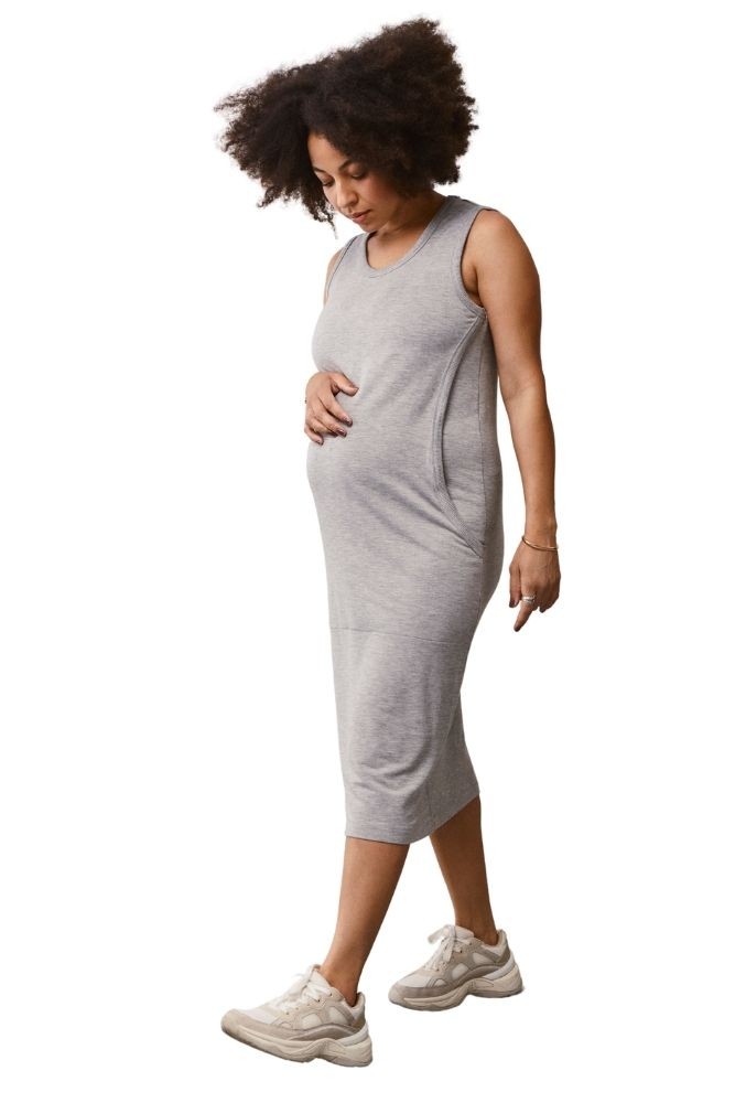 Boob Design BFF Sleeveless Dress (Grey Melange)