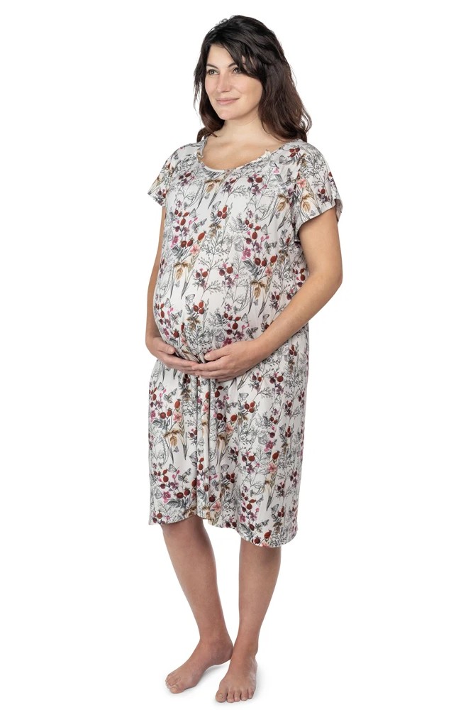 Three Little Tots Mommy Labor & Delivery Nursing Gown (Floral)
