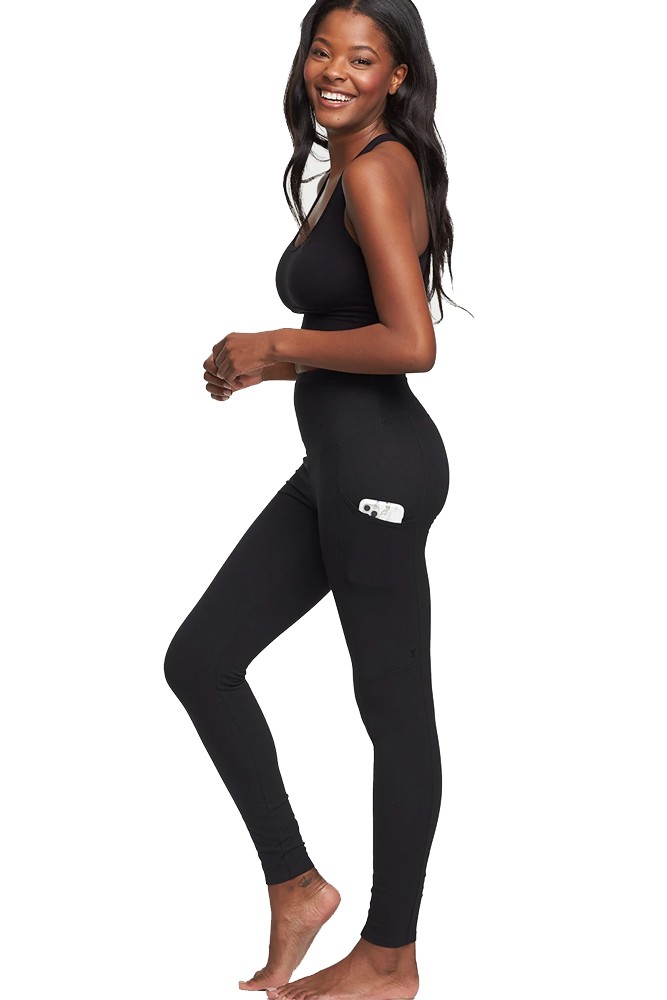 Yummie Rachel Cotton Stretch Shaping Legging with Pockets in Black