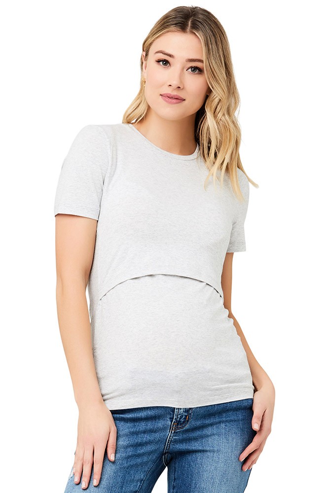 White Cotton Maternity & Nursing Shirt