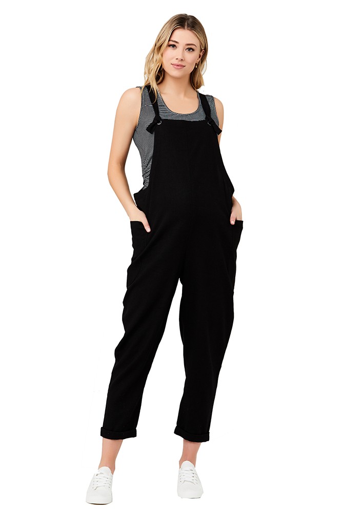 Poppy Linen Jumpsuit in Black by Ripe Maternity