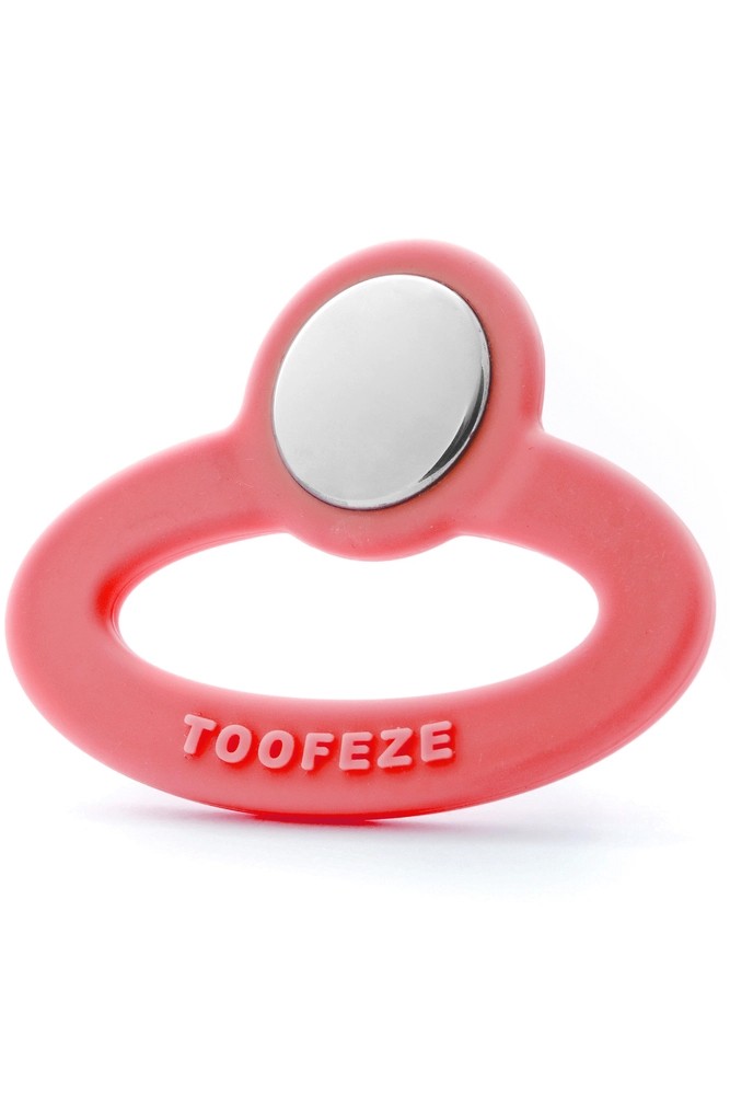 Toofeze Natural Stainless Steel & Silicone Baby Teether (Coral)