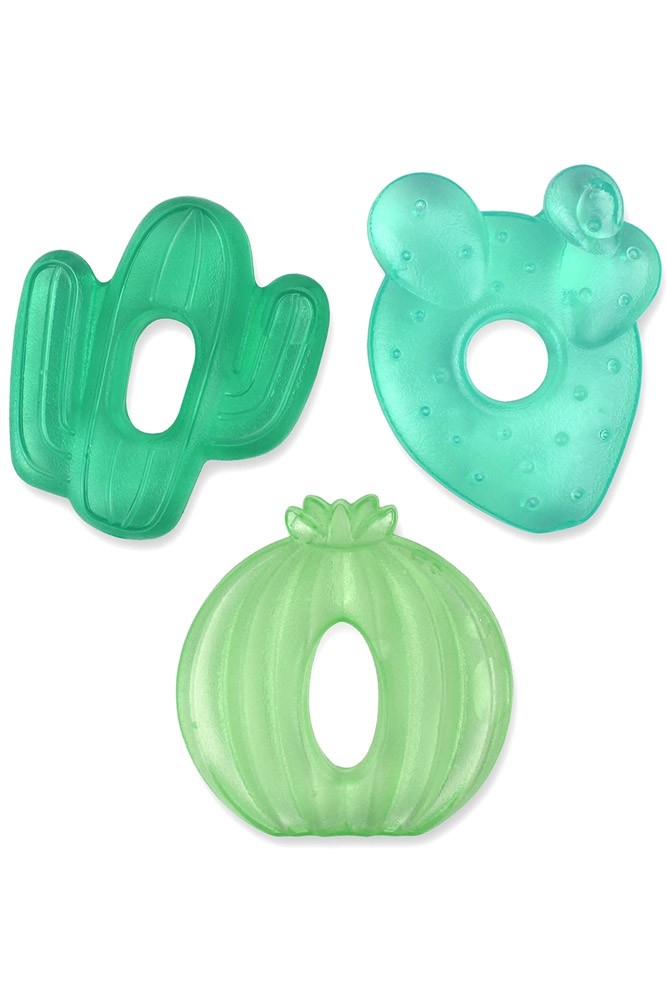 Itzy Ritzy Cutie Coolers Cactus Water Filled Baby Teethers - 3 Pack (Green)