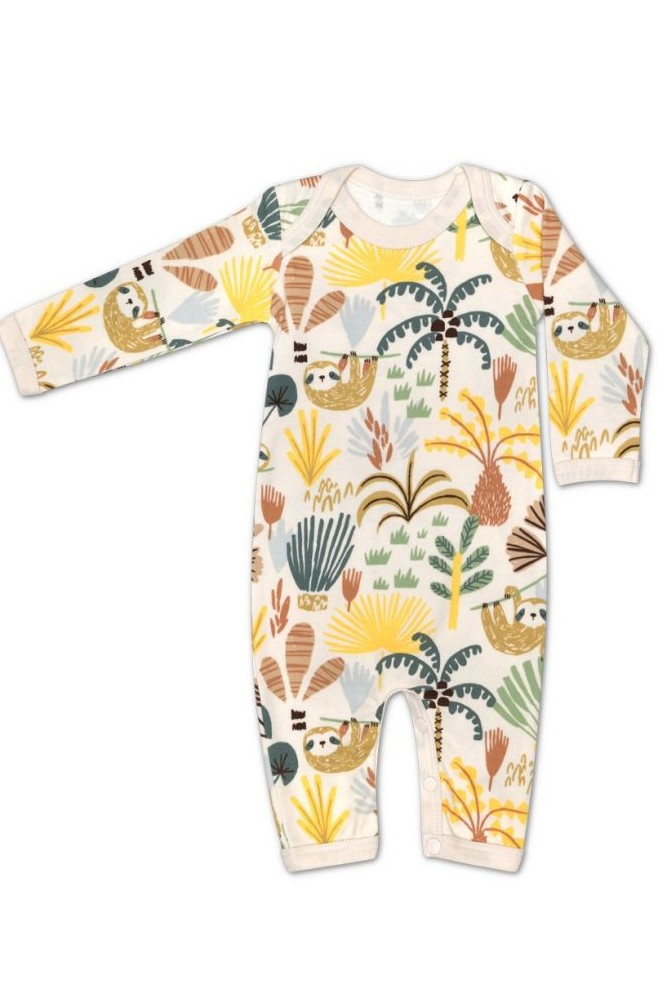 Apple Park Organic Cotton Baby Coverall (Sloth)