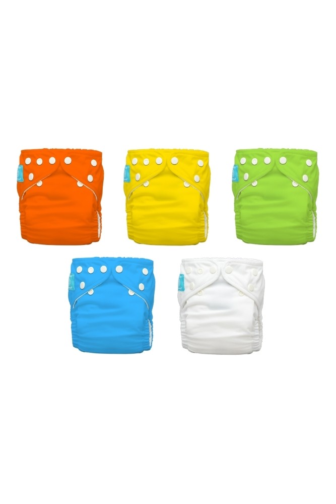 Charlie Banana® 2-in-1 Reusable One Size Diapers Hybrid AlO- 5-pack (Mango Tango)