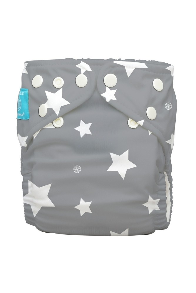 Charlie Banana® Organic One Size Reusable Diapers with 2 inserts (Twinkle Little Star White)