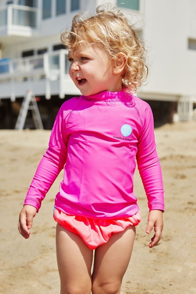 Sun Protection for Boys and Girls CHARLIE BANANA Baby Long Sleeve Swim Rash Guard with UPF50