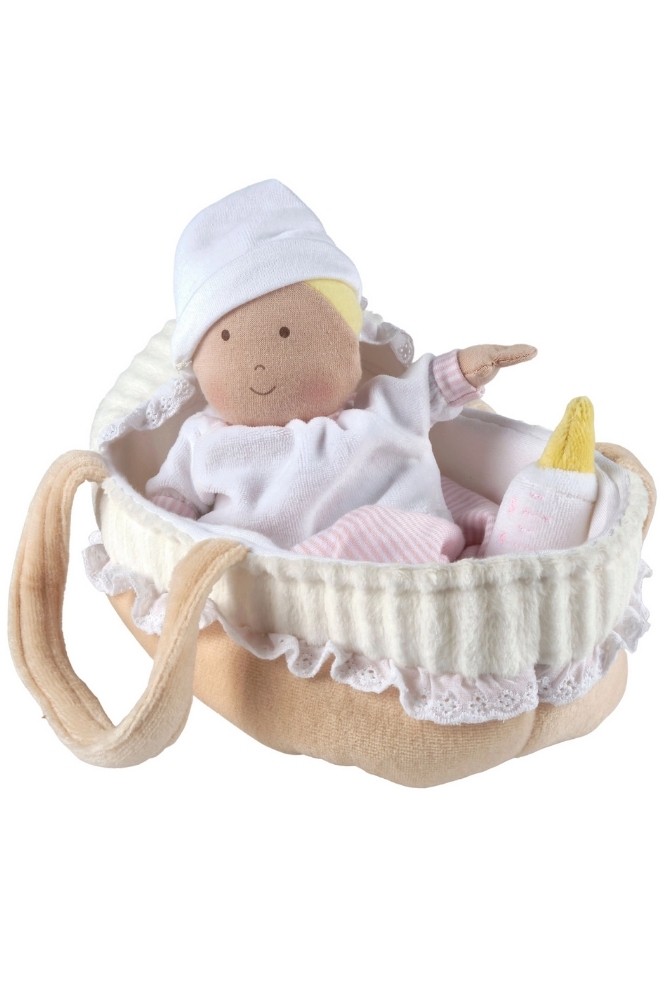 Baby Grace Doll with Carry Cot, Bottle & Blanket Set
