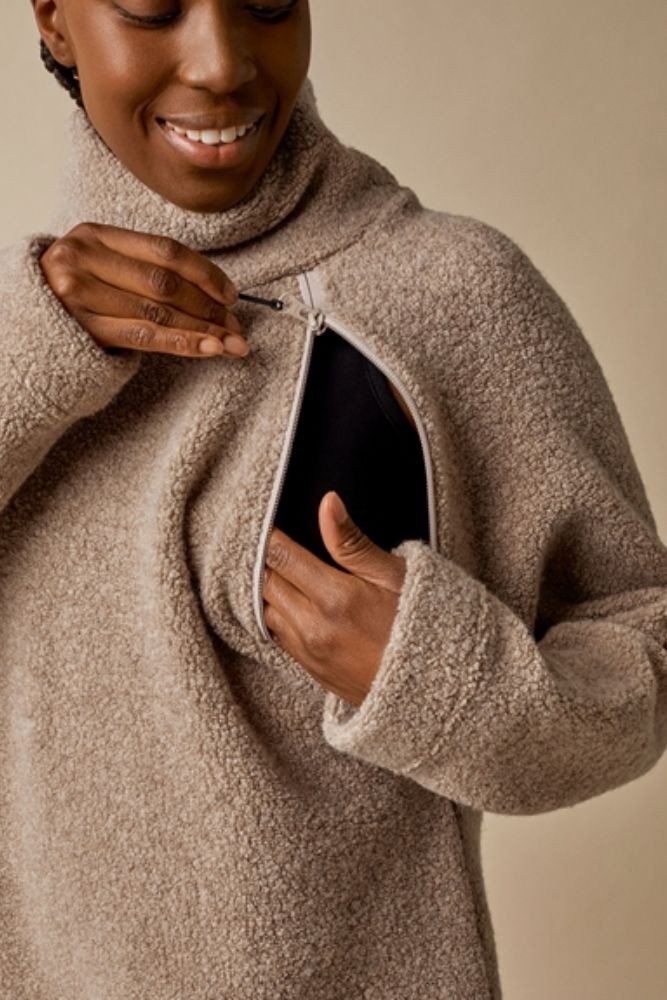 Boob Wool Pile 90's Nursing Sweater – Bellies In Bloom