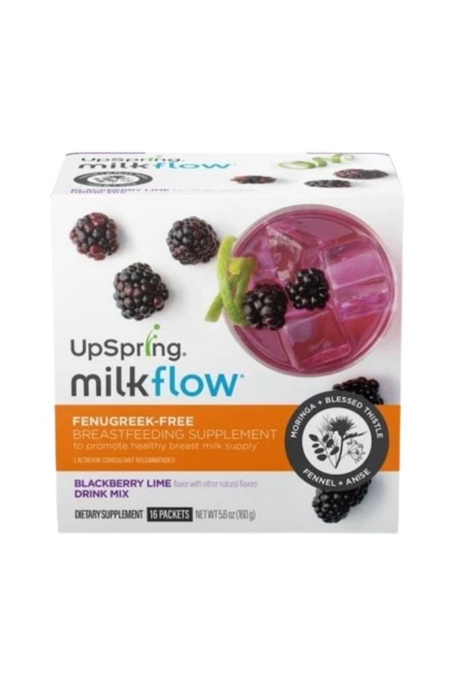 UpSpring Milkflow Fenugreek Free Breastfeeding Supplement Drink Mix - 16 Pk (Blackberry Lime)
