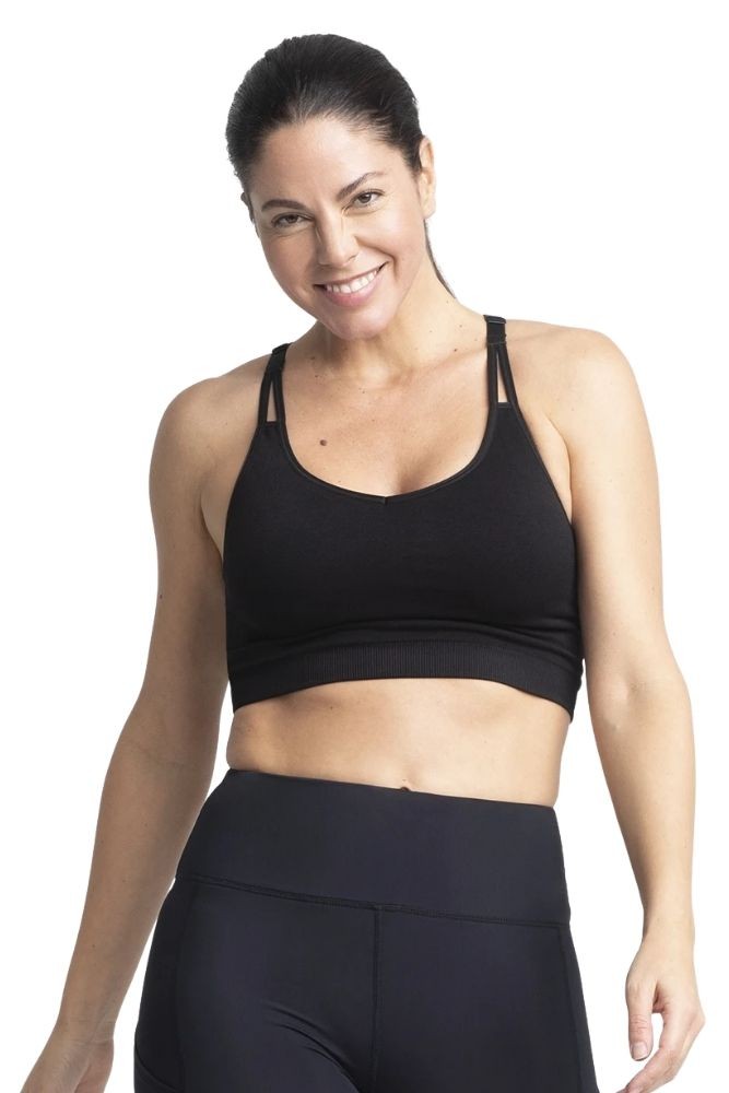 Whitney Cooling Low Impact Unlined Sports Bra (Black)