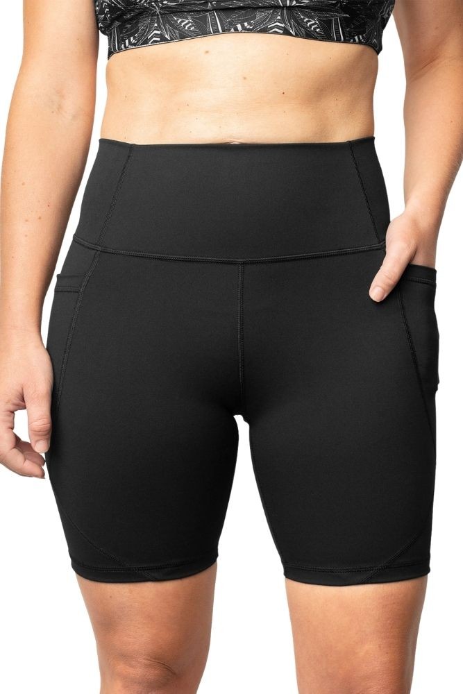 Cadenshae Power FIT Bike Shorts wtih Pockets (Black)