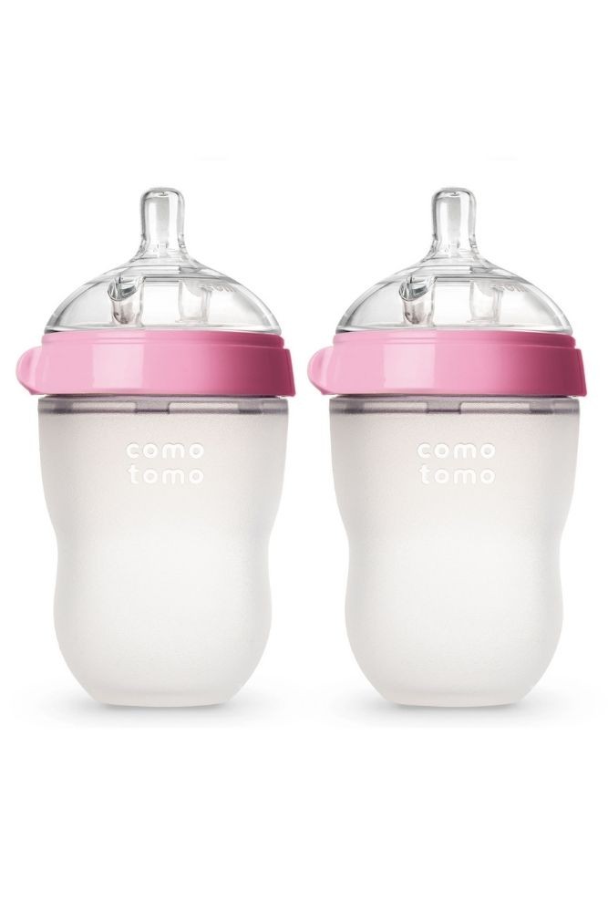 Comotomo Baby Bottle 8 oz/250 ml 2-Pack (Pink)