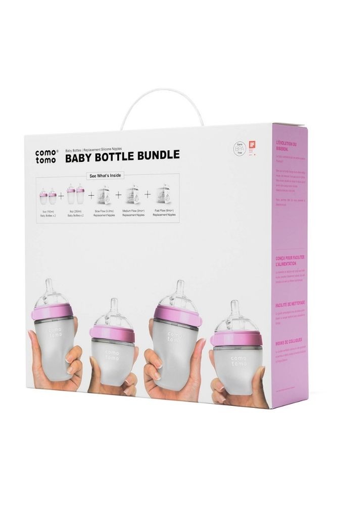 Comotomo Baby Bottle Bundle (Pink)