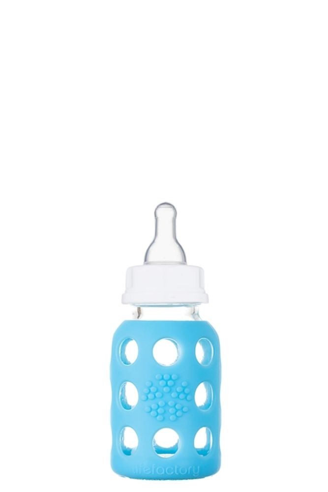 Lifefactory Glass Baby Bottle 4 oz in Sky Blue