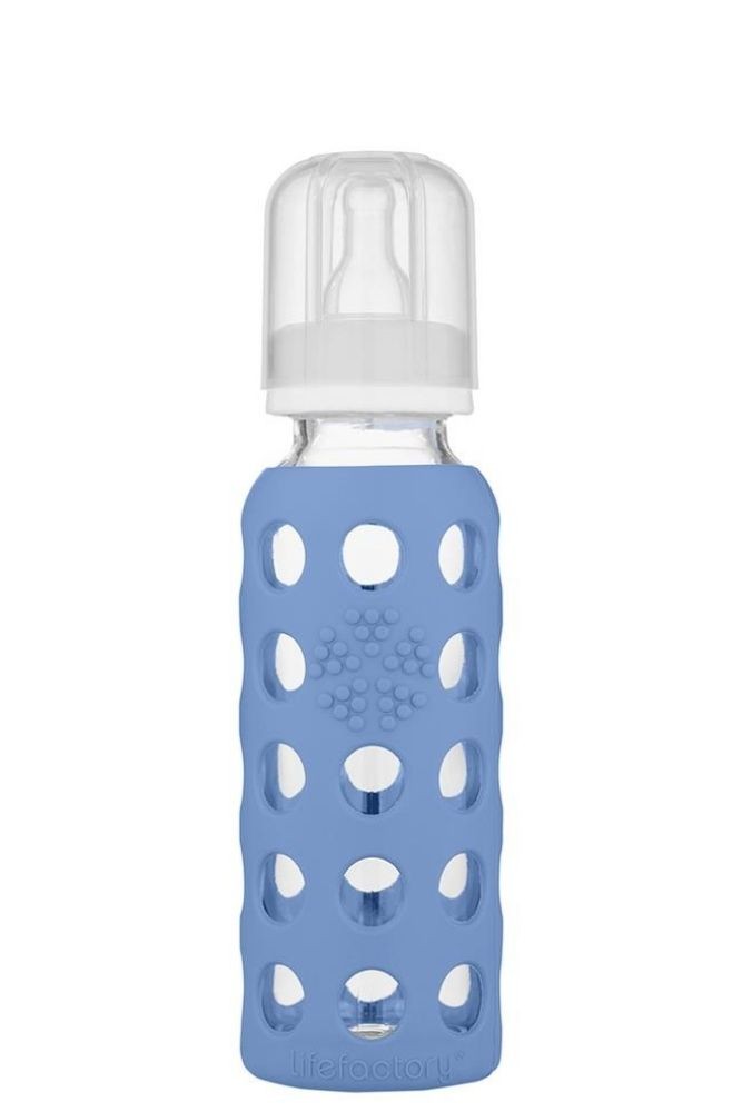 Lifefactory Glass Baby Bottle 9 oz (Blueberry)
