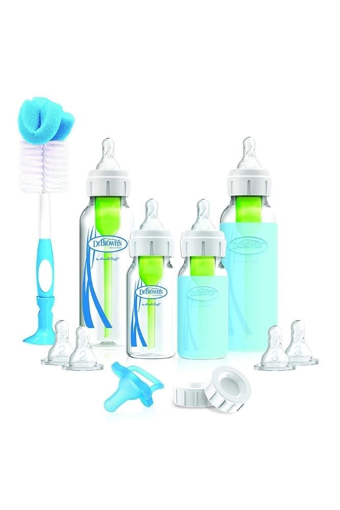 Dr Brown's Anti-Colic Options+ GLASS Narrow Baby Bottle Gift Set