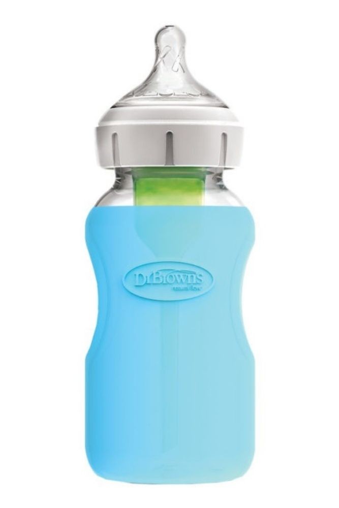 Dr Brown's Silicone Sleeve for 9oz Wide Neck Glass Bottle (Blue)