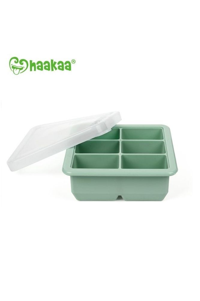Haakaa Baby Food and Breast Milk Silicone Freezer Tray - 6 Compartments (Pea Green)