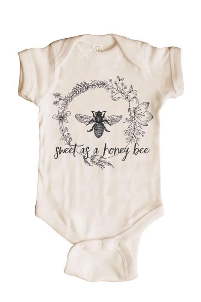 Bee Honey Babies Short Sleeve Body Suit (Sweet As A Honey Bee)