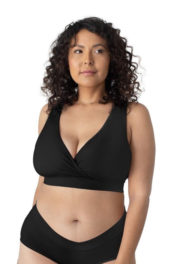 Extra Soft Organic Cotton Nursing & Sleep Bra (E-G Cup) in Black by Kindred  Bravely