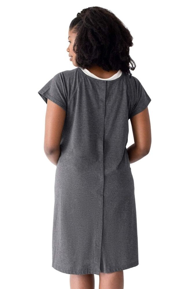 Kindred Bravely Labor, Delivery & Nursing Gown in Grey Heather