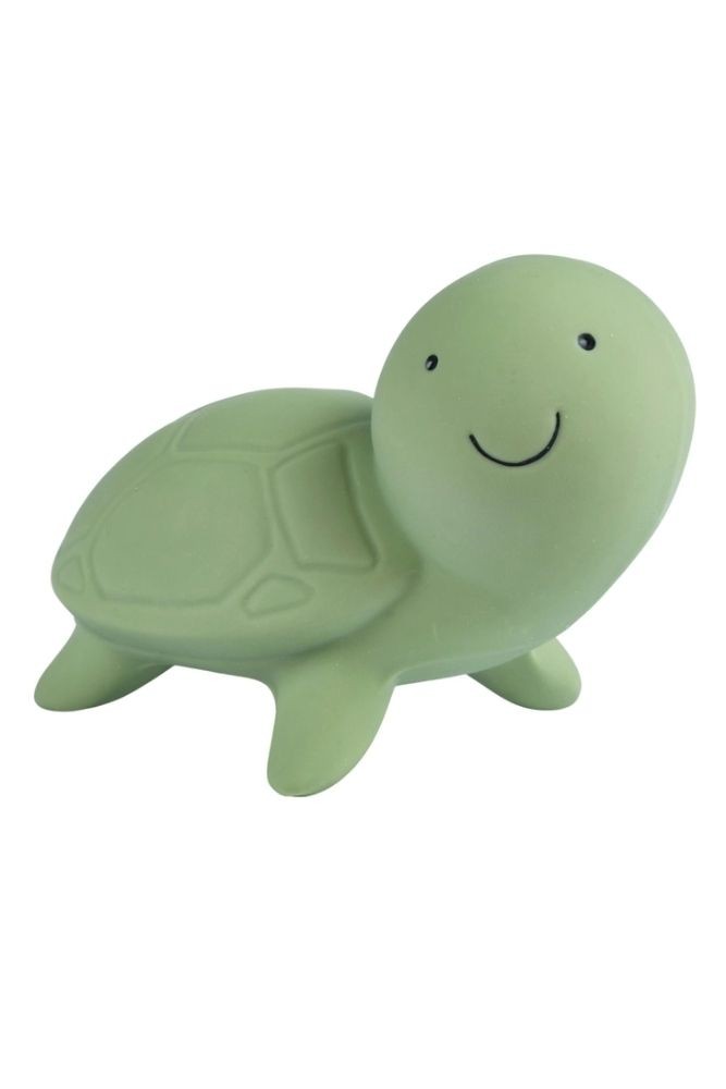 Tikiri Organic Natural Rubber Turtle Baby Teether, Rattle & Bath Toy (Turtle)