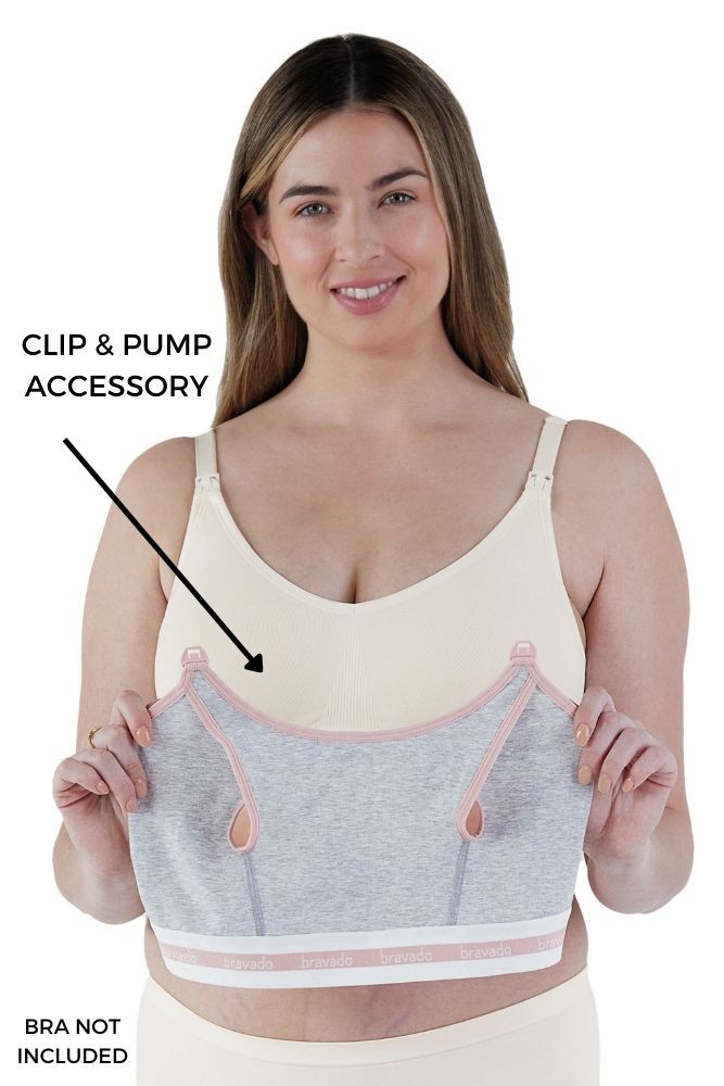 Bravado Designs Clip and Pump™ Hands-Free Nursing Bra Accessory (Sustainable)  in Dove Heather