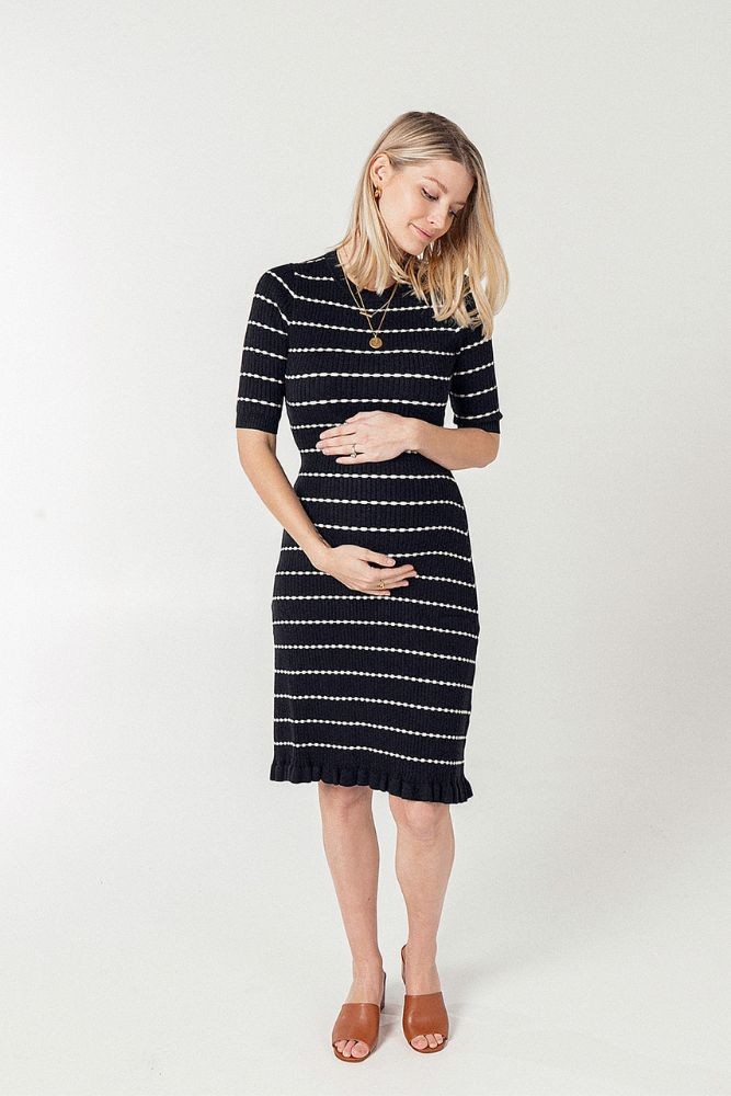 Louie Striped Knit Maternity Sweater Dress – MARION Maternity