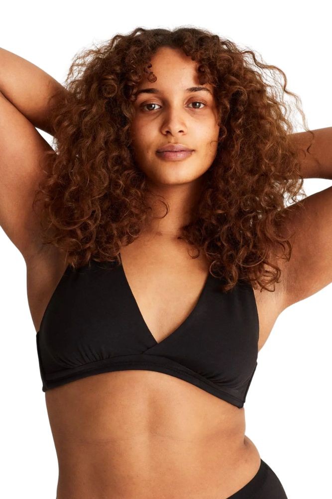 Essential Organic Cotton Triangle Bralette in Grey Marle