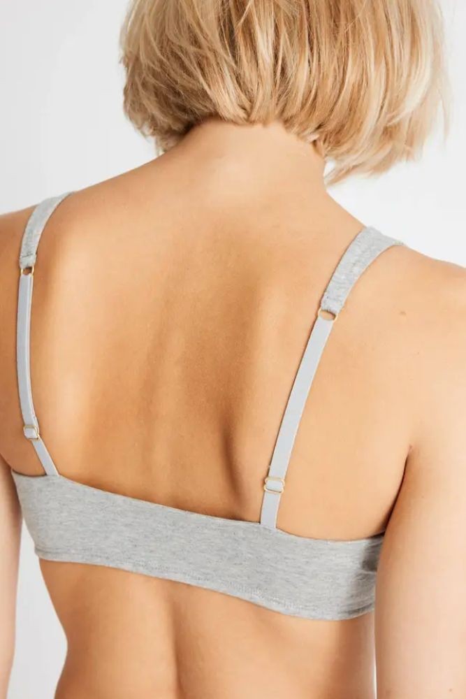 Organic Cotton Bralette (Grey Melange)