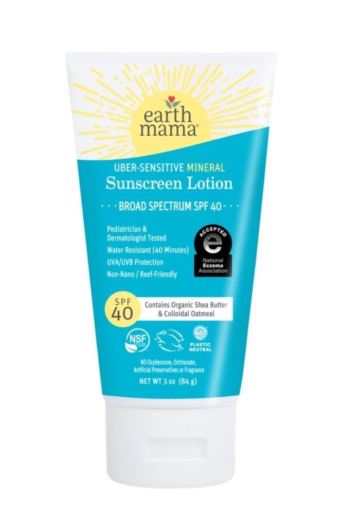 Earth Mama Organics Kids Uber-Sensitive Mineral Sunscreen Lotion - SPF 40 3oz