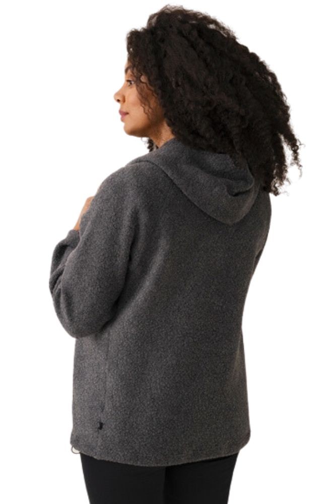 Boob Design Wool Pile Hoodie with Baby Cover for Baby Wearing in Dark Grey  Melange